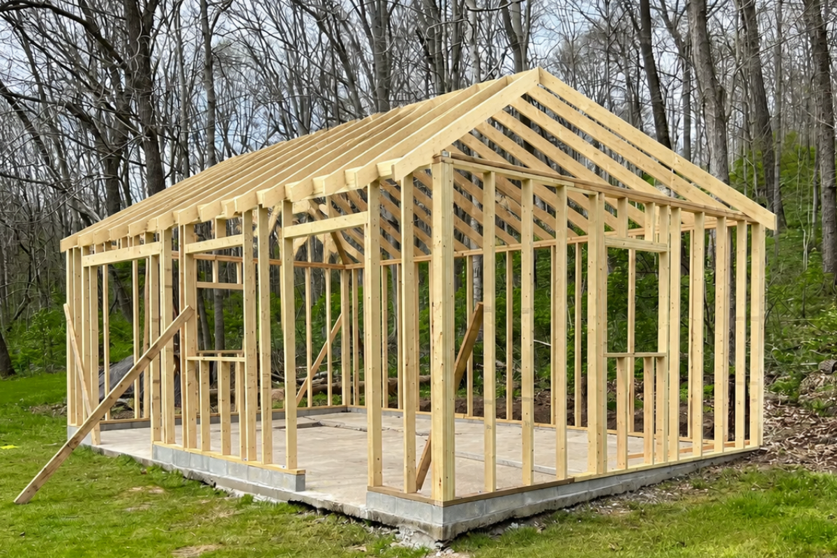 House frame under construction